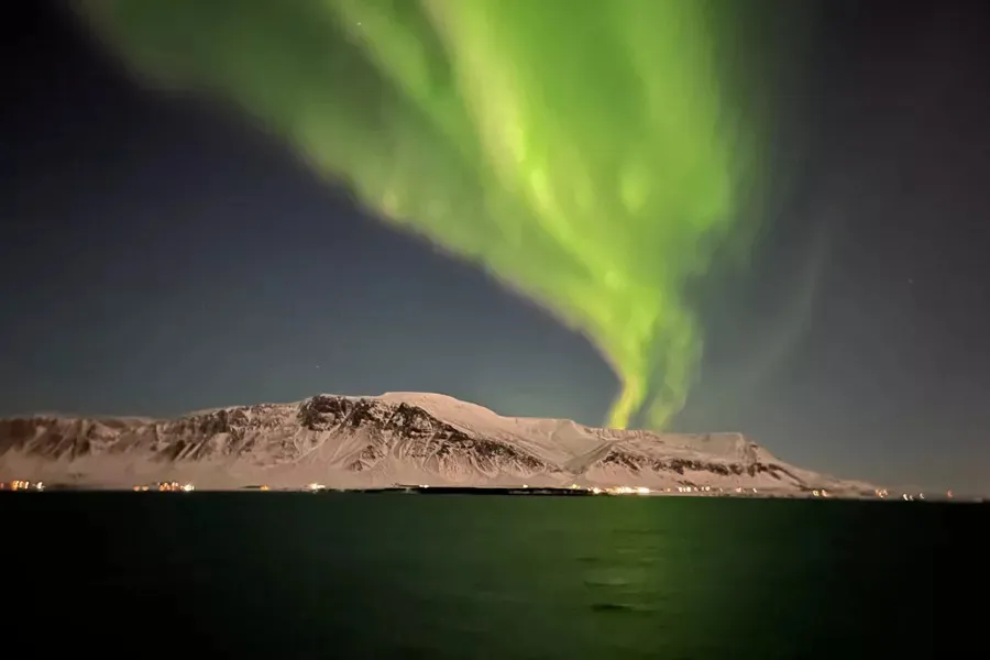Auroras boreales en barco
